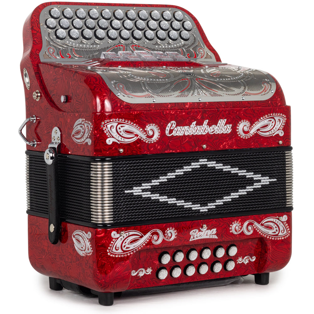Cantabella Reina Accordion Ultra Compact 5 Switch EAD Red with Silver